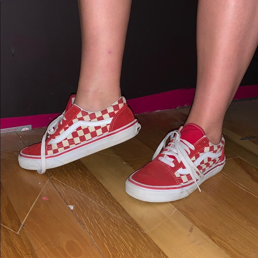 VANS checkered red shoes